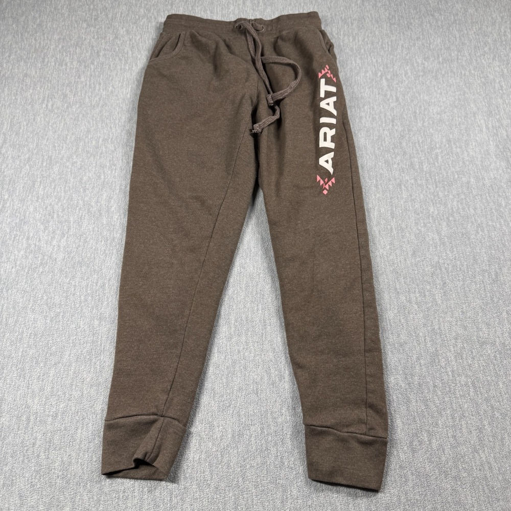 Ariat Sweatpants Womens S Brown REAL Fleece Joggers Athletic Drawstring Casual